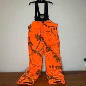 Cabela’s Overalls Thinsulate Insulation Blaze Orange Camo Adult Large Hunting